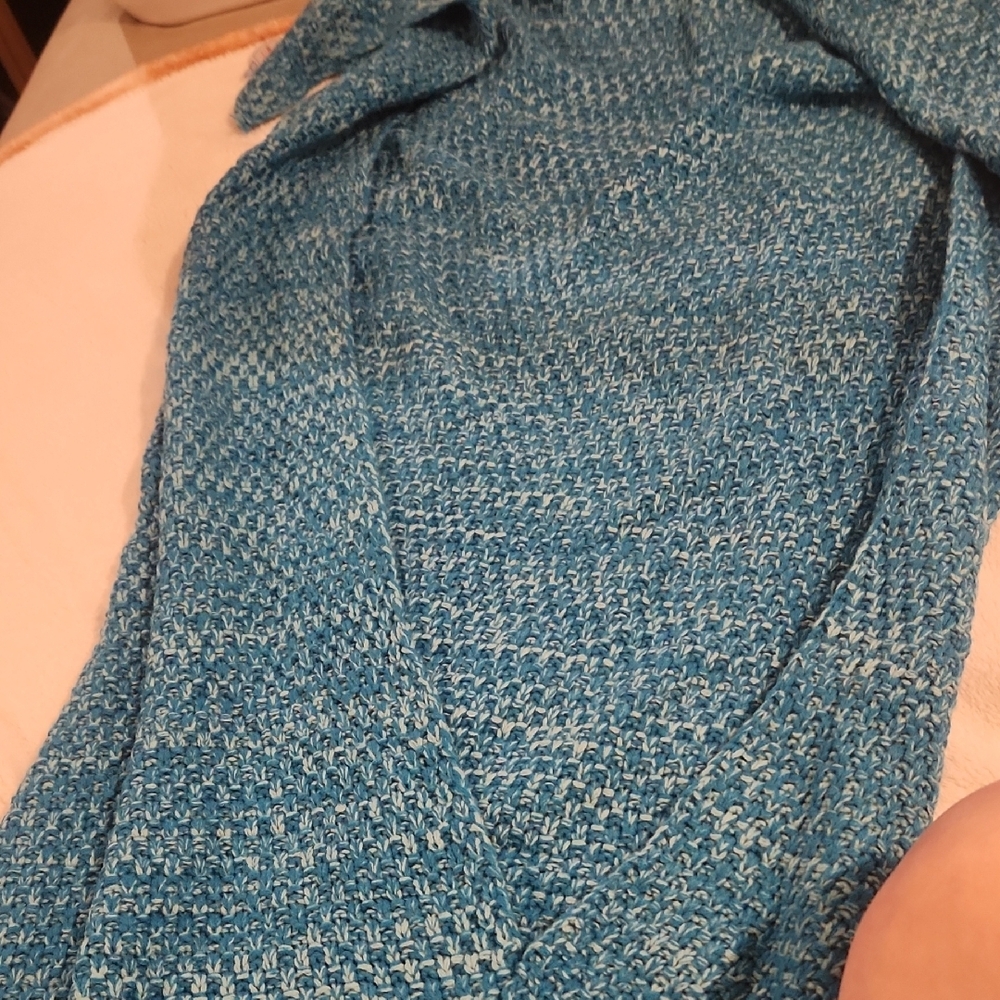 Blue Mermaid Tail Blanket for Dreamers of All Kinds, Especially the Chilly Ones - Picture 3 of 4